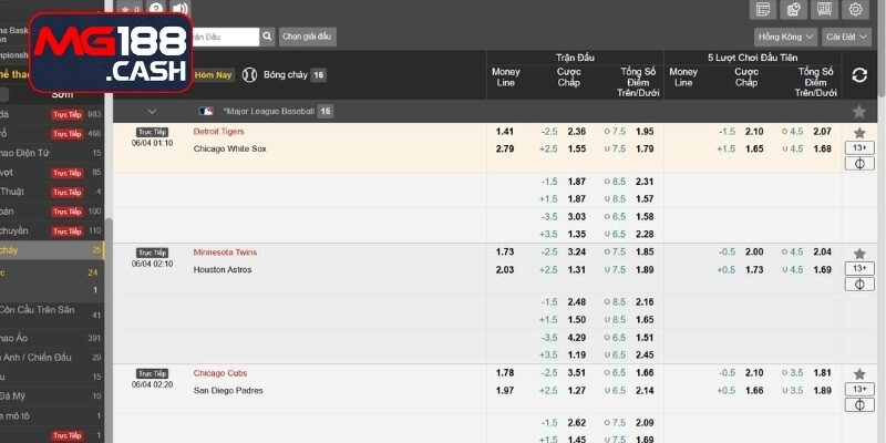 Cách đọc tỷ lệ kèo cược bóng chày mà ai cũng cần nhớ