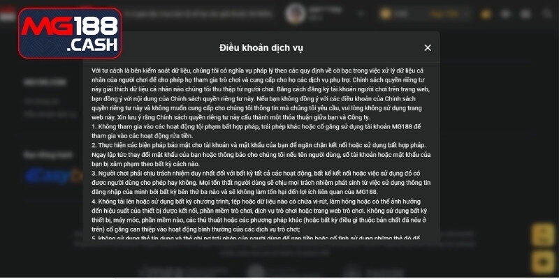 Chính sách khuyến mãi MG188